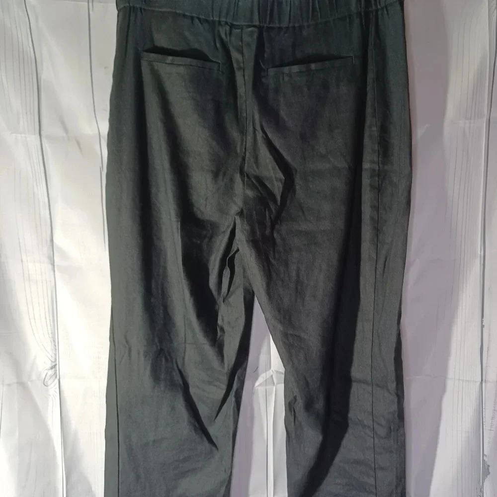 J.Jill black pull on linen blend office wear minimalist pants - Picture 9 of 10